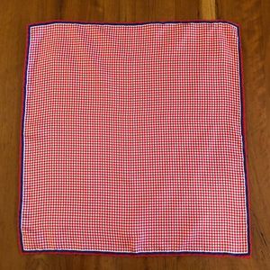 Breuer: Red Check Pocket Square